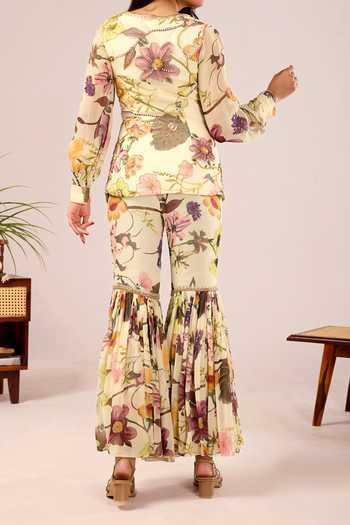 Damoiselle Dori Petal Printed Co-ord Pant Set For Kids
