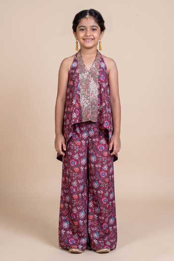 Damoiselle Garnet Glimmer Halter Coord Set For Kids