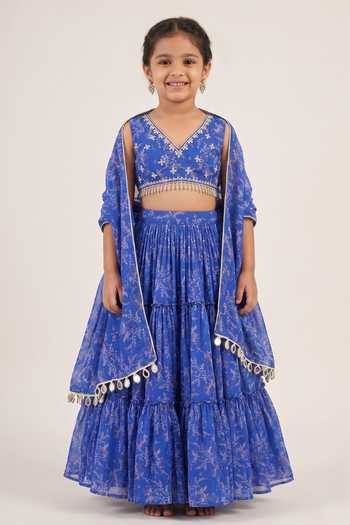 Damoiselle Dori Neel Printed Lehenga Set For Kids