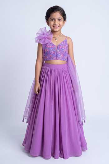 Damoiselle Embroidered Anarkali Set With Dupatta For Kids