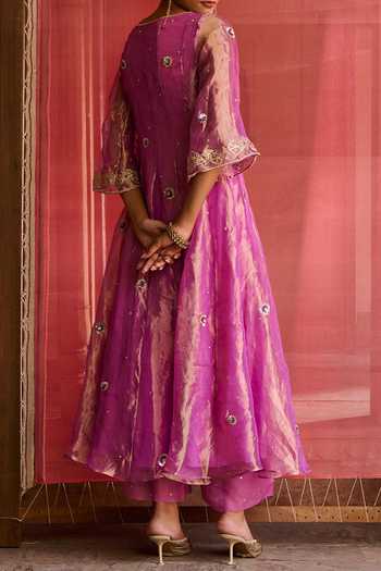 Zoon Tissue Aari Embroidered Kurta Set For Kids
