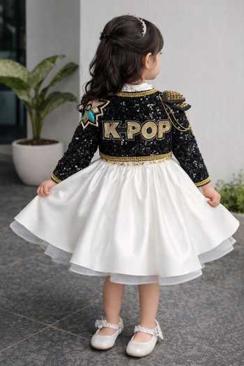 Ruchika Lath Label K Pop Jacket With Satin Dress 
