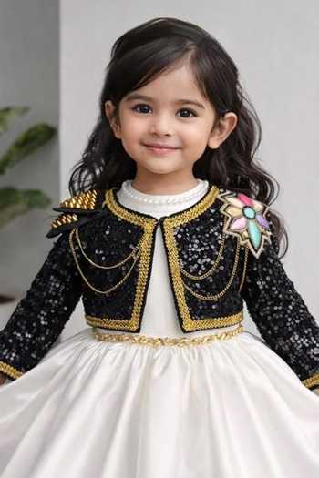 Ruchika Lath Label Black Satin, Velvet K Pop Jacket With Dress Online at Aza Fashions Ruchika Lath Label_Black Satin, Velvet K Pop Jacket With Dress _Online_at_Aza_Fashions