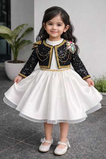 Ruchika Lath Label K Pop Jacket With Satin Dress 