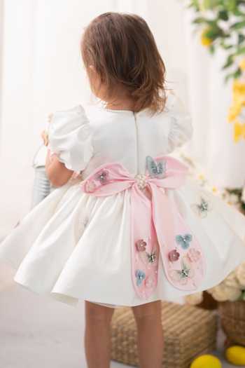 Ruchika Lath Label Flora Butterfly Dress With Hair Accessory 