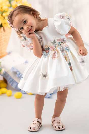 Buy_Ruchika Lath Label_White Satin, Tulle Flora Butterfly Dress With Hair Accessory _Online_at_Aza_Fashions