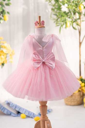 Ruchika Lath Label Strawberry Tie Up Dress With Hair Accessory 