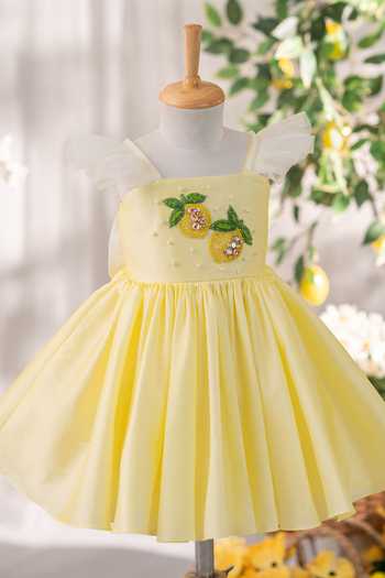 Ruchika Lath Label Lemon Hand Embroidered Dress 