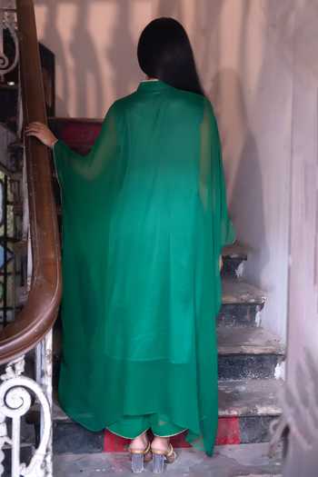Shorshe Clothing Chiffon Embroidered Kaftan & Palazzo Set