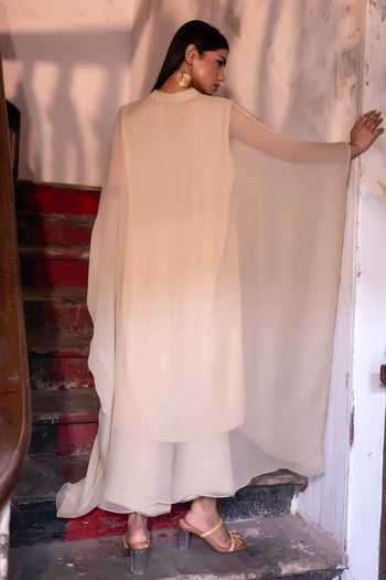 Shorshe Clothing Chiffon Embroidered Kaftan With Pallazzo 