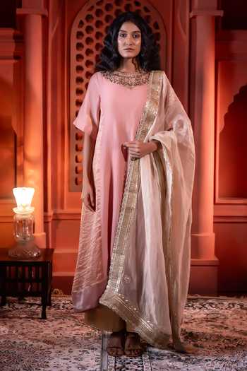 Shorshe Clothing Mehre Kurta With Striped Farshi Pant