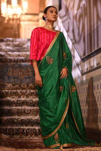 Shorshe Clothing Reshma Chanderi Silk Striped Blouse 