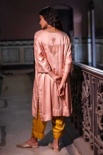 Shorshe Clothing Shahi Kurta With Yellow Cigarette Pant