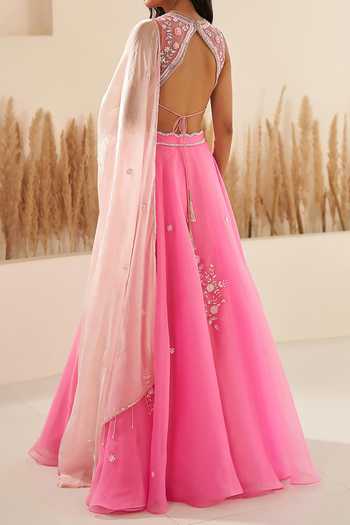 Zoon Cutdana Floral Embroidered Lehenga Set For Kids