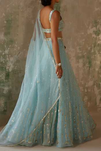 Zoon Aari Work Lehenga Set For Kids