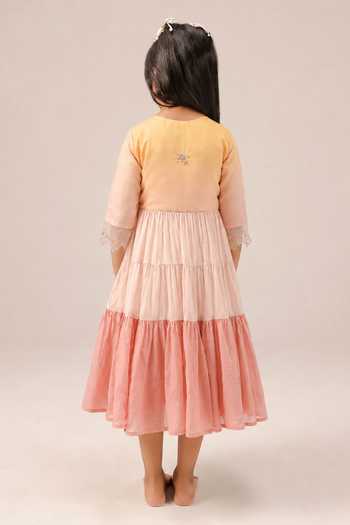 OurDve Sea Salt Bodice Embroidered Dress 