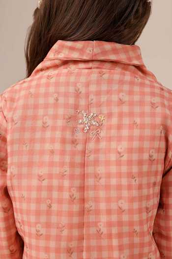 OurDve_Pink Organza Merry Double Breasted Coat _Online_at_Aza_Fashions