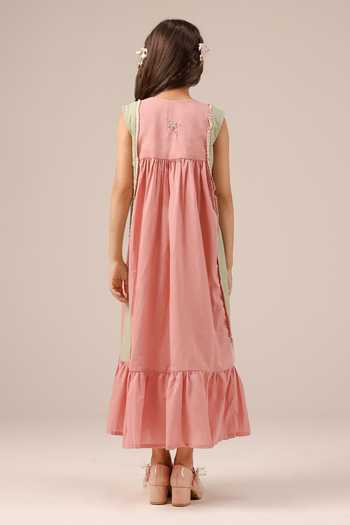 OurDve Merry Berry Frill Embroidered Dress 