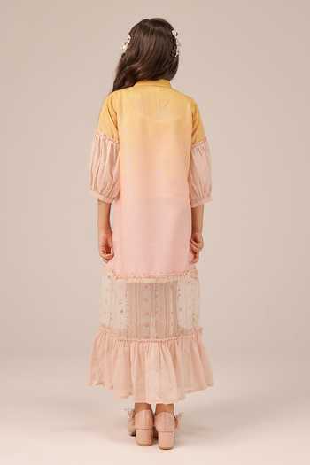 OurDve Palm Whisper Sheer Panelled Dress 