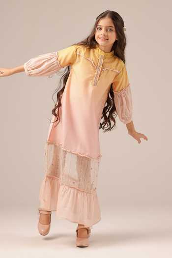 OurDve Palm Whisper Sheer Panelled Dress 