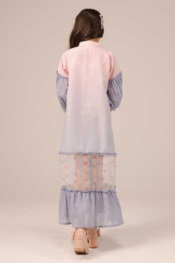 OurDve Palm Whisper Printed Sheer Panelled Dress 