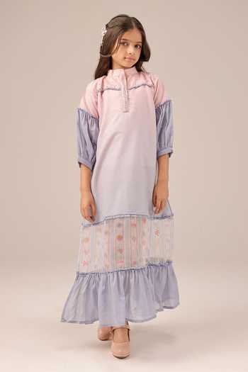 OurDve Palm Whisper Printed Sheer Panelled Dress 
