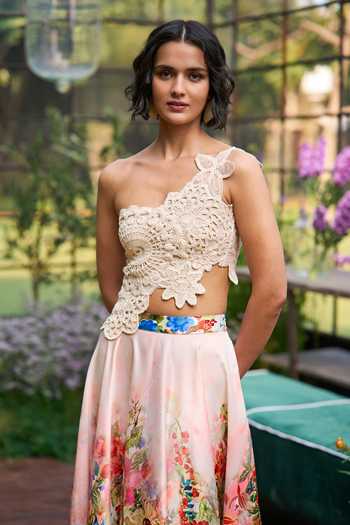 Buy Dash And Dot Multi Color Polyester Floral Print Maxi Skirt Online at Aza Fashions Buy_Dash And Dot_Multi Color Polyester Floral Print Maxi Skirt _Online_at_Aza_Fashions