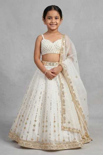 Zoon Sequin Embroidered Skirt Set For Kids