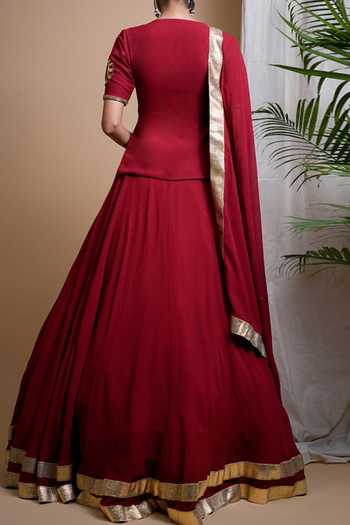 Ahi Clothing Hand Embroidered Lehenga Set For Kids