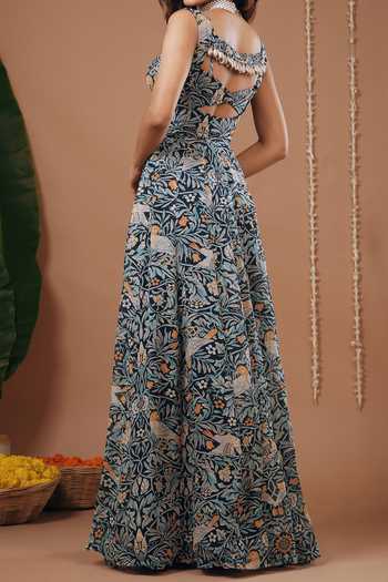Ahi Clothing Floral Print Dress & Bustier Set For Kids