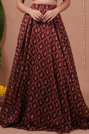 Ahi Clothing Maroon Bandhani Print Top With Lehenga For Kids Online at Aza Fashions Ahi Clothing_Maroon Bandhani Print Top With Lehenga For Kids_Online_at_Aza_Fashions