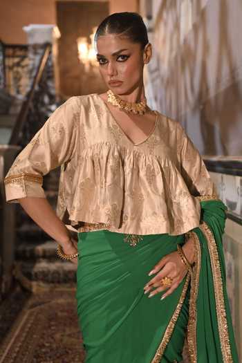 Shorshe Clothing Mumtaz Brocade Kediya Blouse 