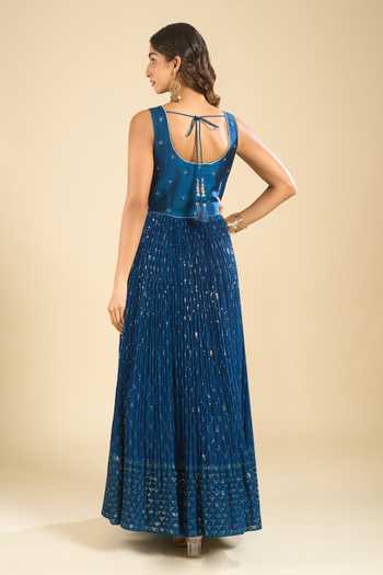 Samyukta Singhania Tonal Embroidered Anarkali & Dupatta Set 
