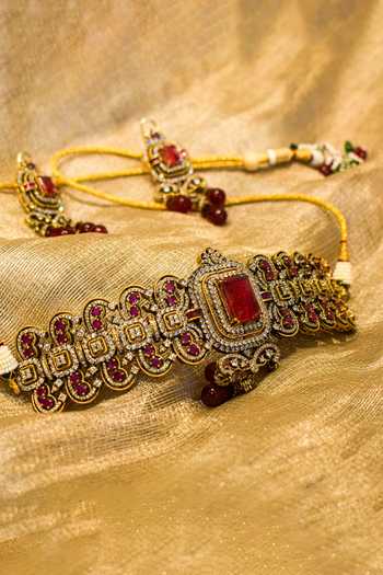 Amaara Jewels Veloura Ruby Noor Choker Set 