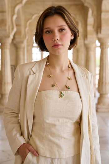 Amaara Jewels Reversible Teardrop Choker & Earrings Set 