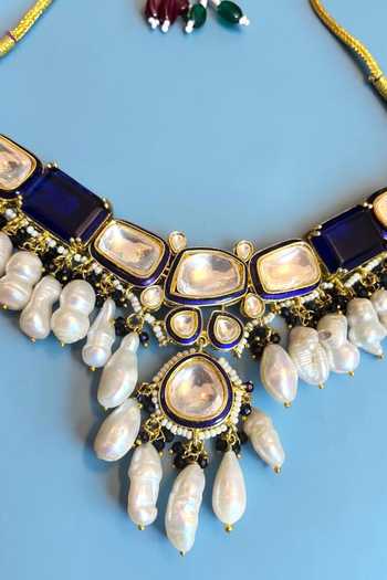 Amaara Jewels Neel Noor Sapphire Necklace Set 