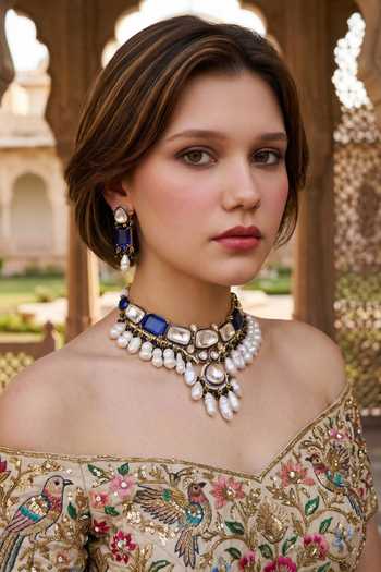 Amaara Jewels Neel Noor Sapphire Necklace Set 