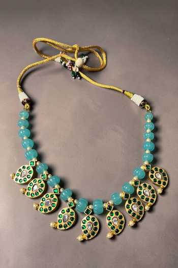 Buy Amaara Jewels Red Reversable Aqua Kundan Collar Necklace Set Online at Aza Fashions Buy_Amaara Jewels_Red Reversable Aqua Kundan Collar Necklace Set _Online_at_Aza_Fashions