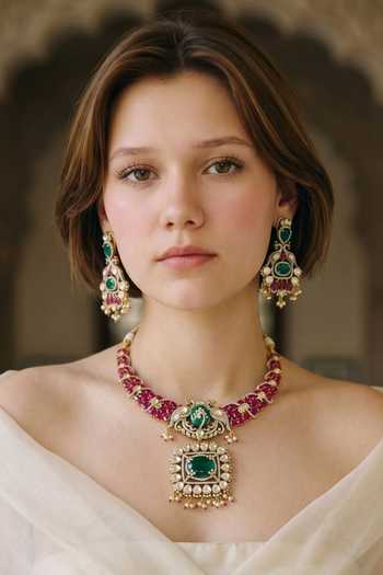 Amaara Jewels Victorian Luxe Embellished Necklace Set 