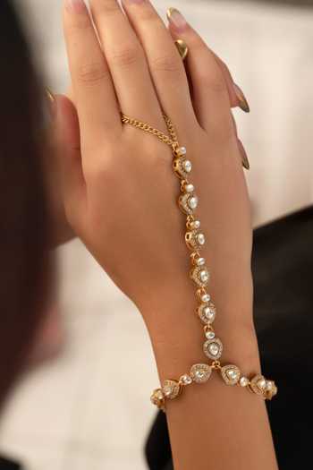 Do Taara Polki Embellished Hathphool - Single Pc 