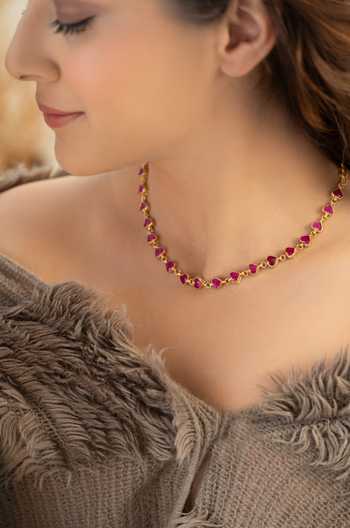 Do Taara Pink Kundan Embellished Necklace 