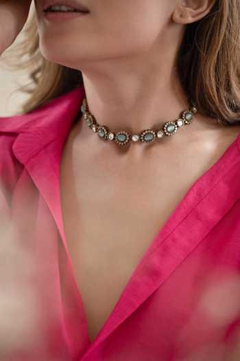 Do Taara Mint Polki Choker Necklace 