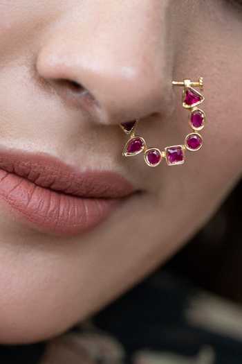 Do Taara Pink Polki Embellished Nosepin 