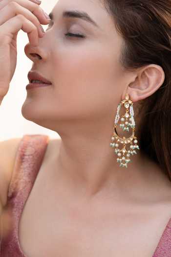 Do Taara Turquoise Kundan Embellished Earrings 