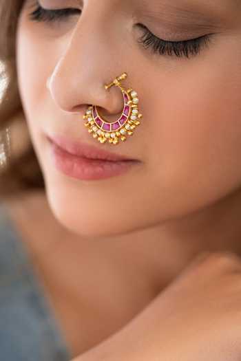 Do Taara Kundan Embellished Nose Ring 