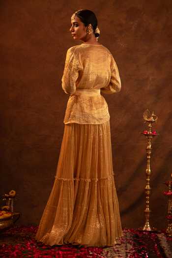 Eraaya by Ratika J Textured Jacket Skirt Set 