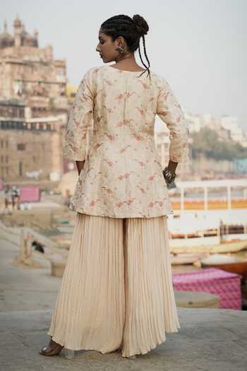Eraaya by Ratika J Hand Embroidered Peplum Top & Palazzo Set 