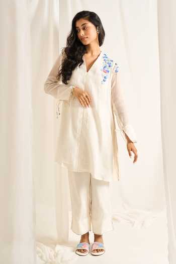 Himani Punatar Bird Button Embroidered Kurta & Pant Set 