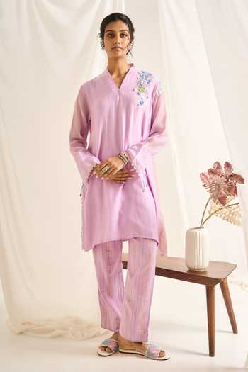 Himani Punatar Bird Button Embroidered Kurta & Pant Set 