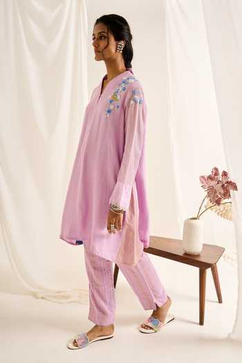 Himani Punatar Bird Button Embroidered Kurta & Pant Set 